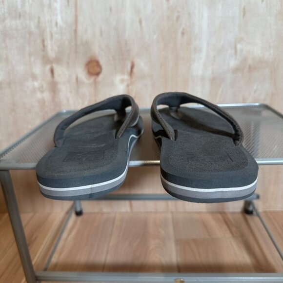 Reef Cushion Dawn Grey Leather Flip Flops EVA Rubber Outsole Sandals Size Mens 8 - Picture 9 of 14